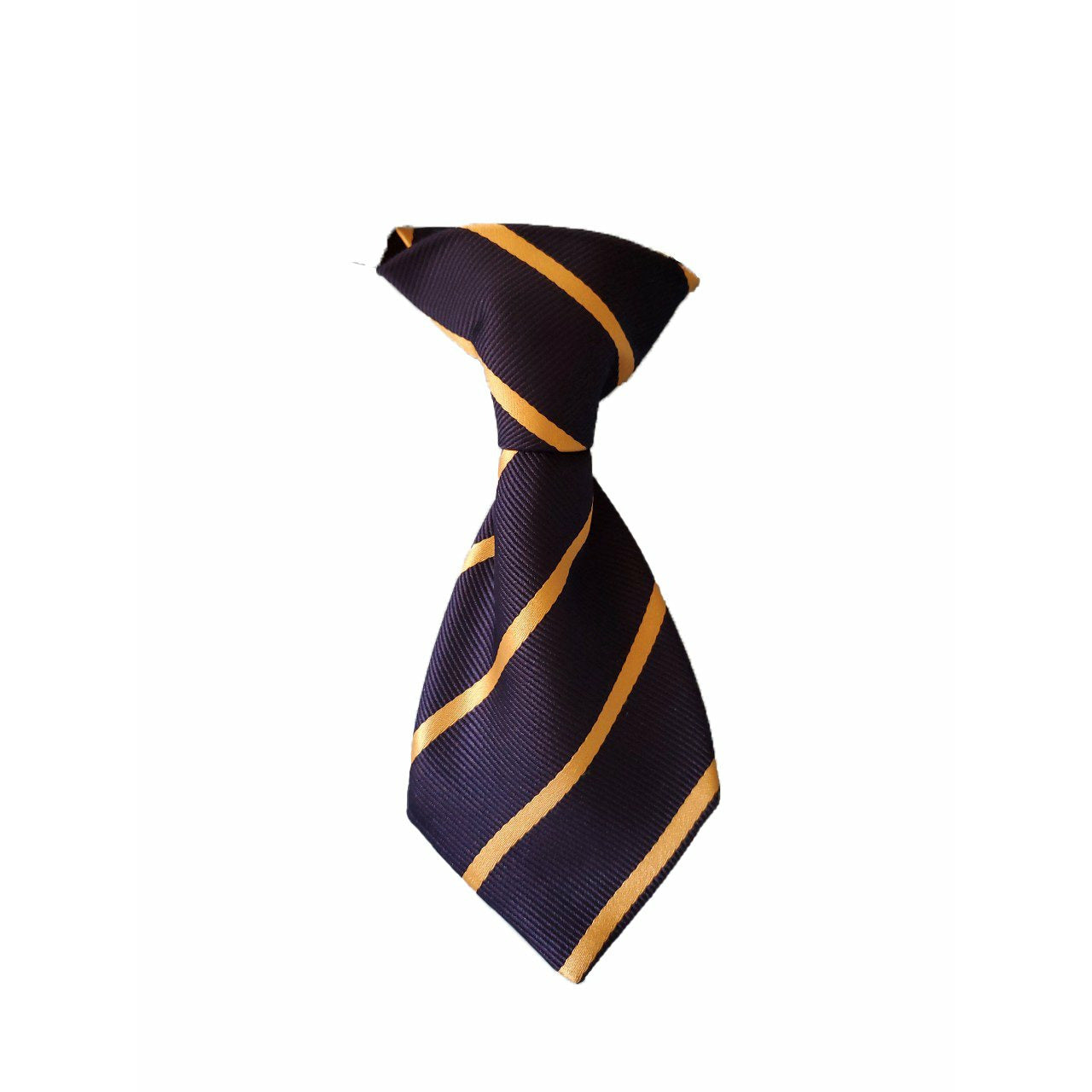 Navy Blue and Gold Striped Tie